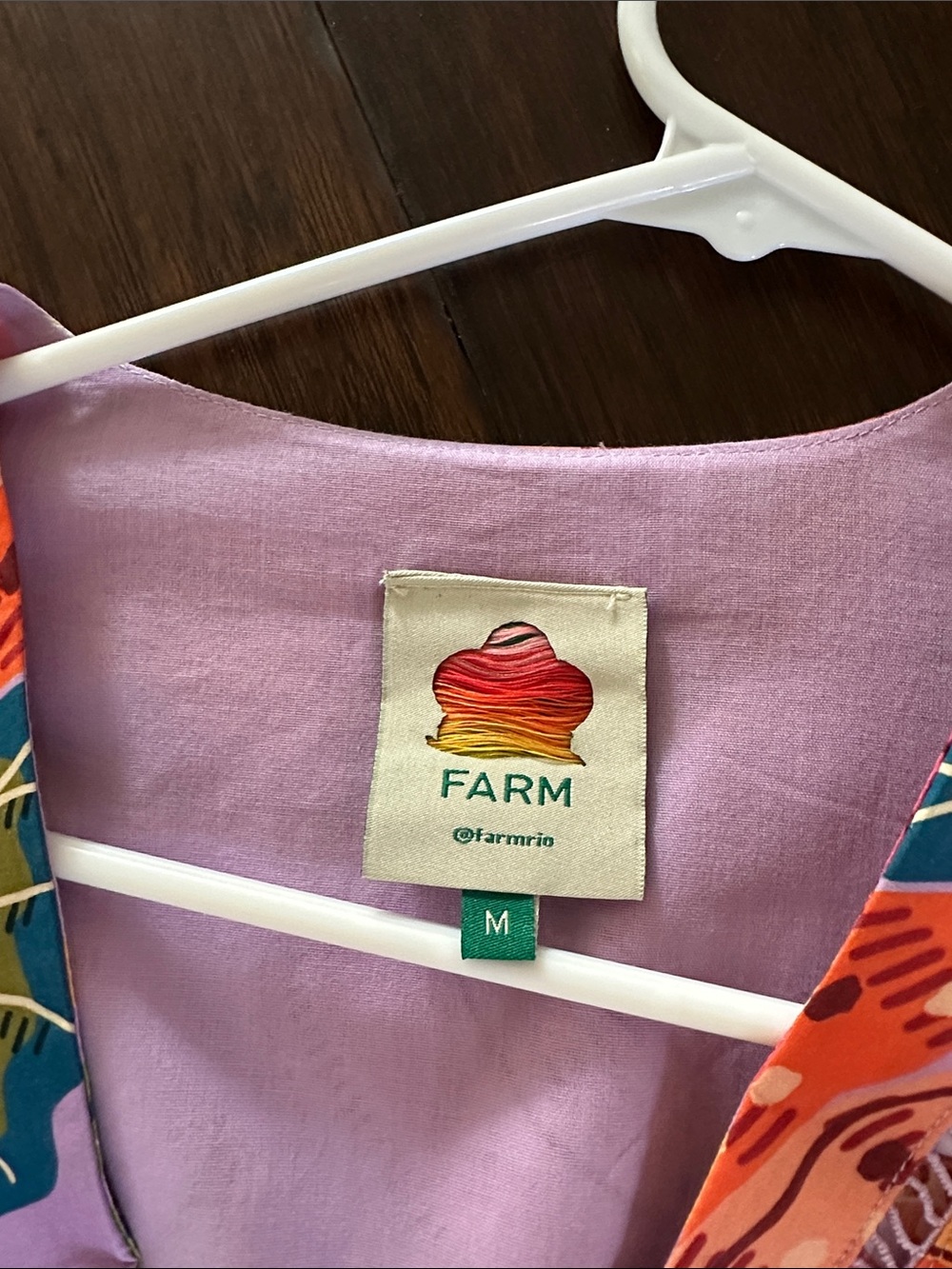 Farm Rio Colorful Tropical Print Belted Romper - Lavender Base - Picture 4 of 5